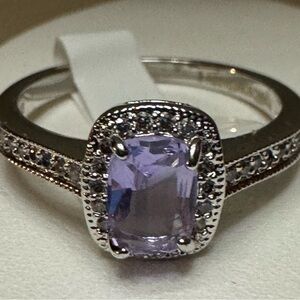 Bomb Party The Final Touch Lab Created Light Amethyst Rhodium Size 10 SRP $64